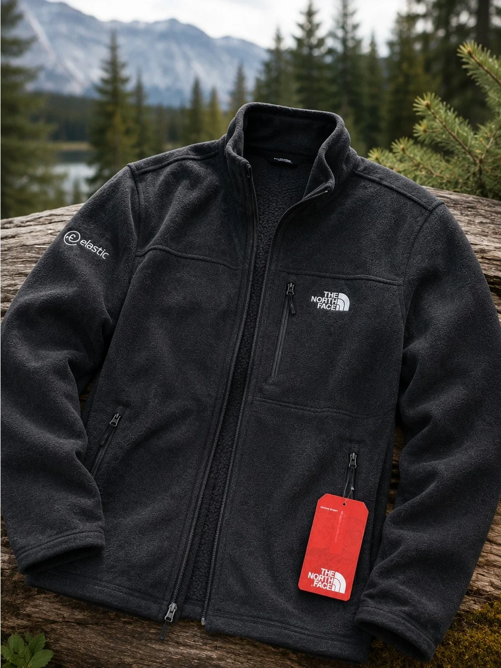NWT The North Face Sweater Fleece Jacket XL Black Heather Full Zip Corporate